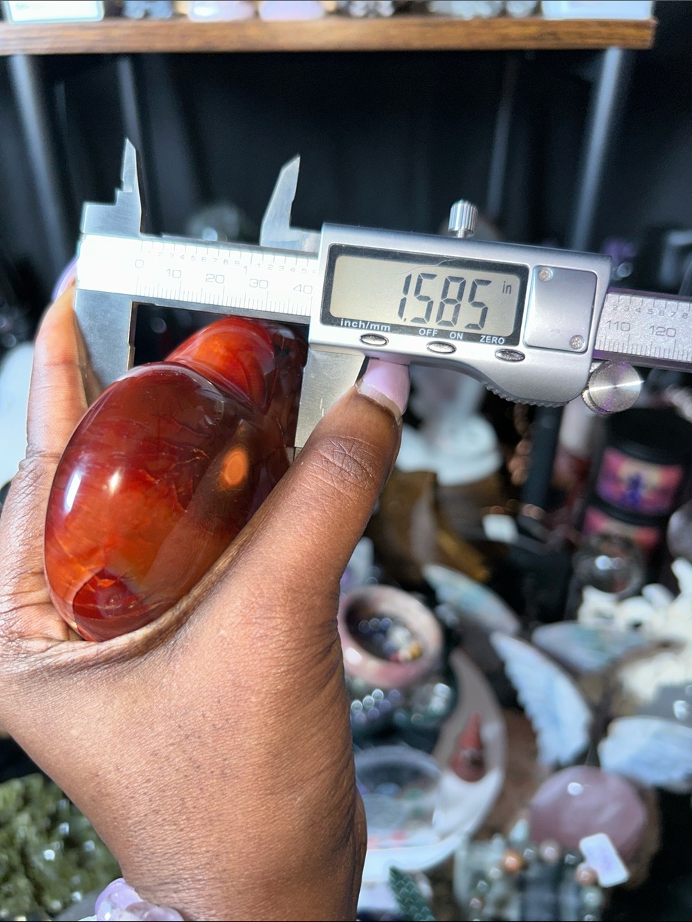 Polished Carnelian Agate Heart Gemstone w/Metal Stand - PRICE VERY FIRM - Picture 7 of 7